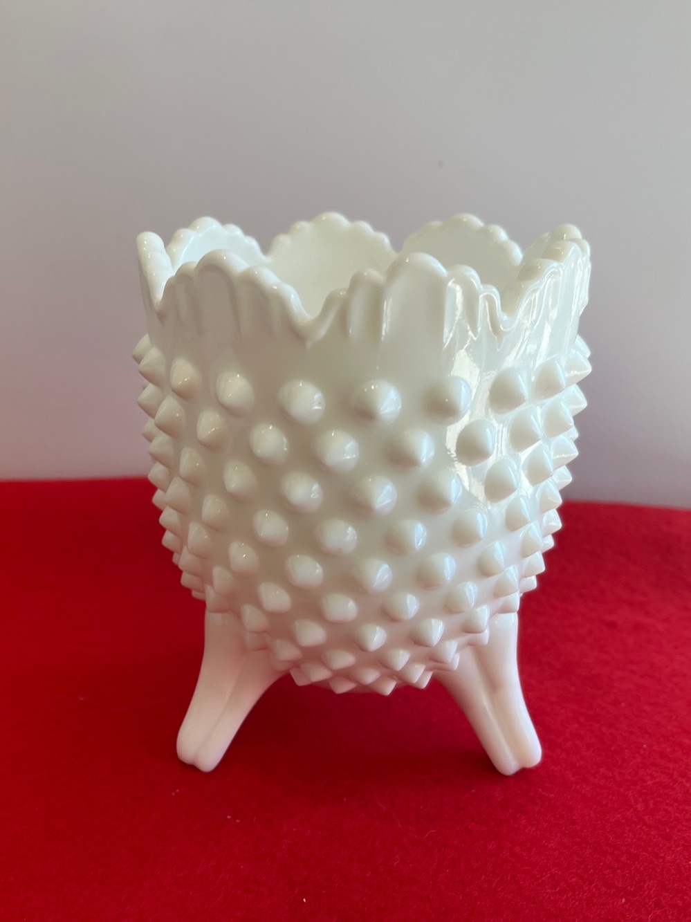 Fenton White Hobnail Ceramic Planter - Decorative Home Art